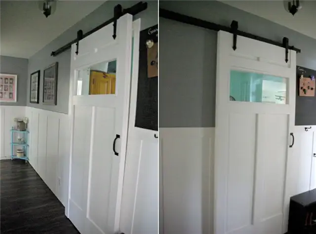 Diy белая окрашенная дверь амбара