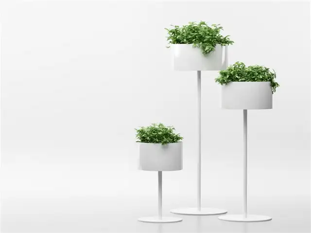 Белая современная подставка для растений Systemtronic