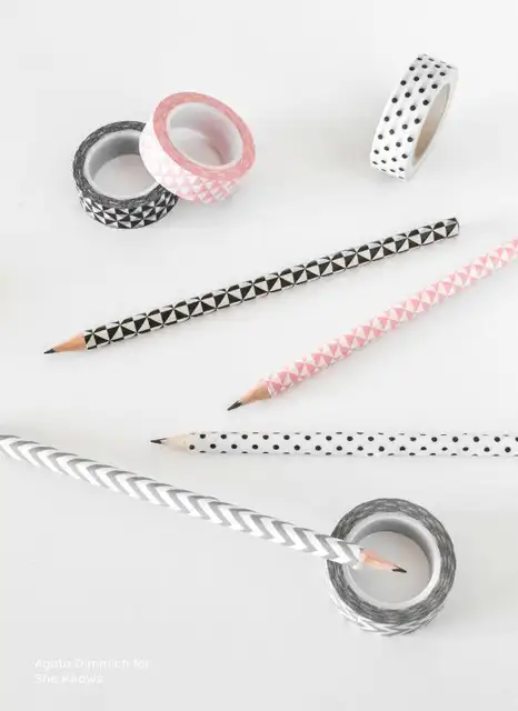 Карандаши с лентой Washi tape