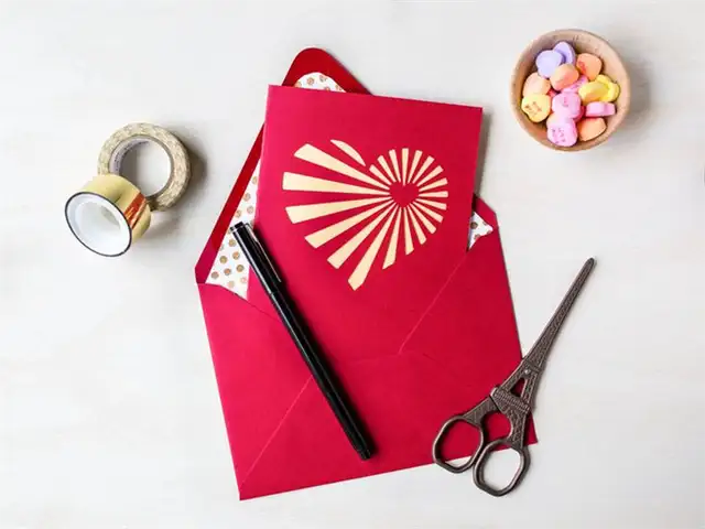 Открытка-валентинка DIY (своими руками) с сердечком