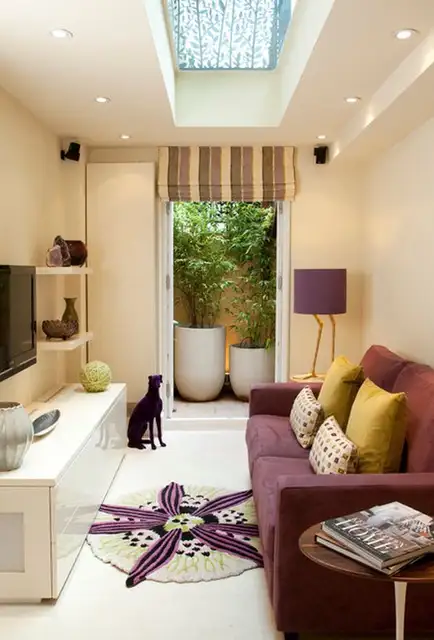 Eclectic-Living-Room-sporting-Vivacious-Skylights
