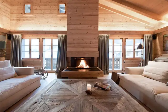Камин в шале Gstaad