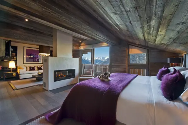 Камин в спальне The Lodge - Вербье, Швейцария