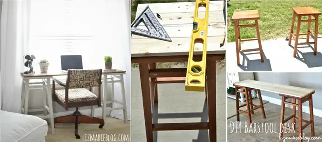 DIY (своими руками) стол из двух барных стульев
