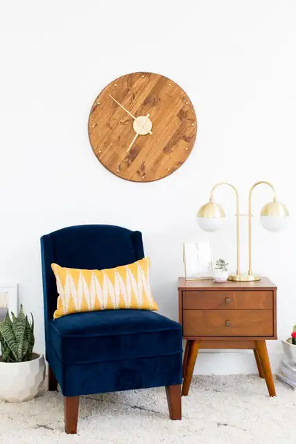 Настенные часы DIY (своими руками) Midcentury из дерева