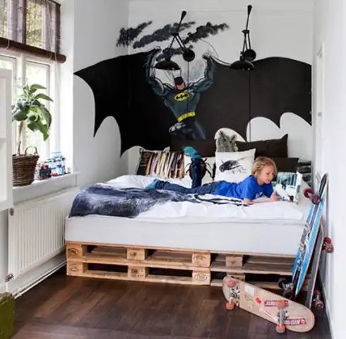 pallet-bed-kids-room-batman-wall