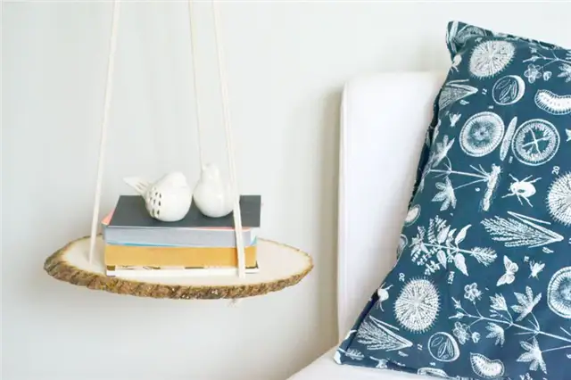 DIY (своими руками) Подвесная прикроватная деревянная полка