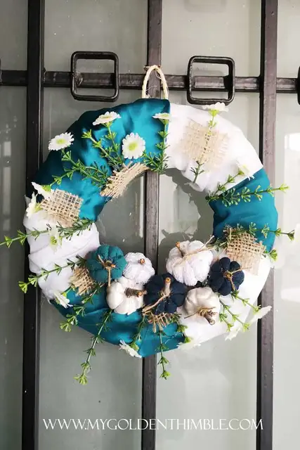 DIY (своими руками) Teal Fall Wreath