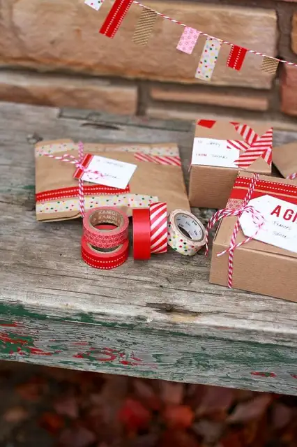 рождественская упаковка подарков