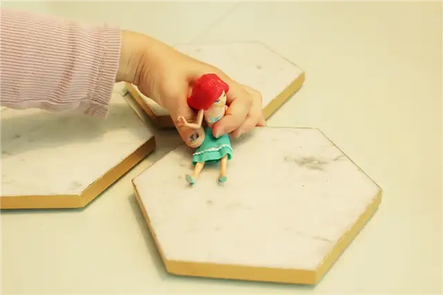 Мраморные шестигранные лотки DIY (своими руками) Gold Leaf