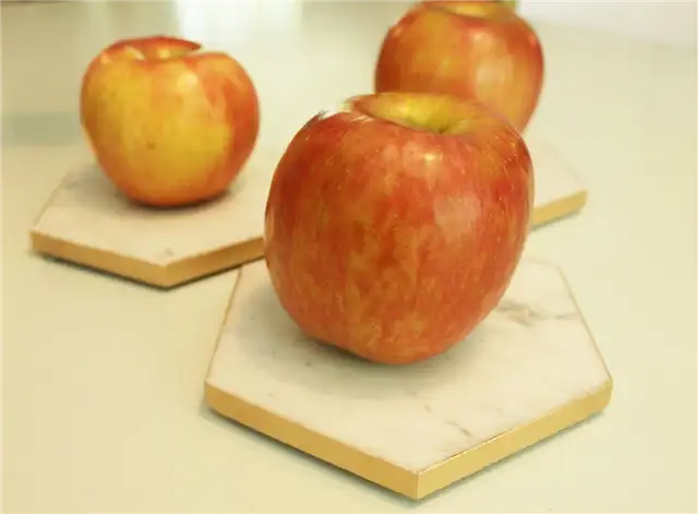 DIY (своими руками) Мраморный шестигранный поднос Близкий взгляд