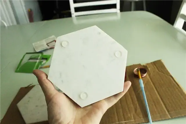 DIY (своими руками) Мраморный шестигранный поднос Прикрепите резину