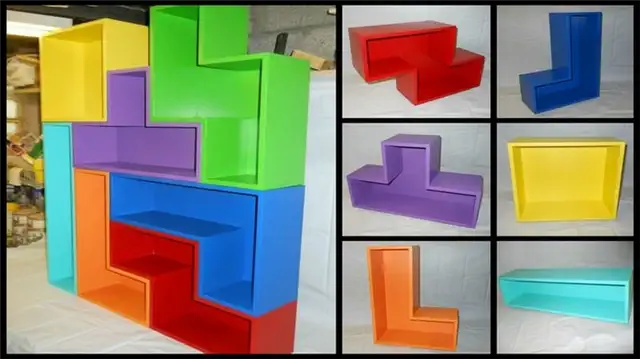 Книжные полки DIY (своими руками) в стиле тетрис