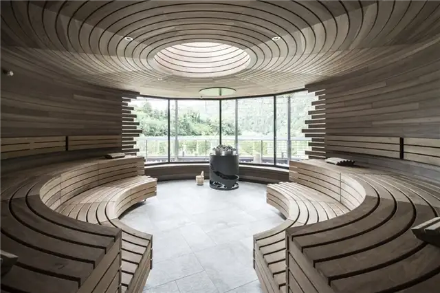 Apfelhotel Torgglerhof в Италии по проекту noa network of architecture - сауна