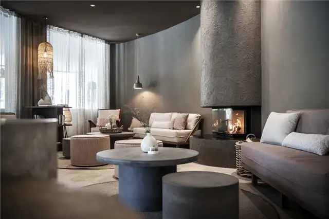 Apfelhotel Torgglerhof в Италии по проекту noa network of architecture - камин