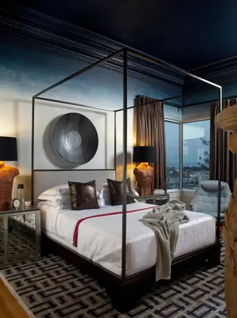 ombre-sky-wall-painting-canopy-bed