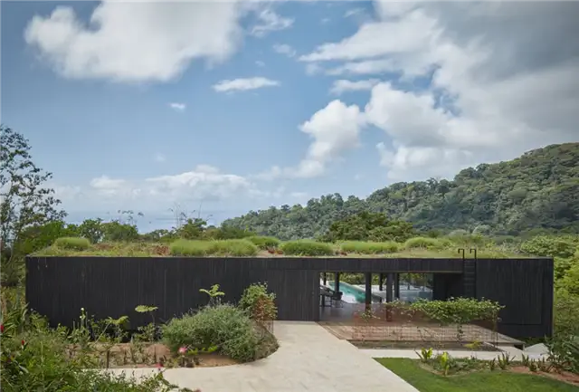 Дом Atelier Costa Rica с зеленой крышей от Formafatal - плоская крыша