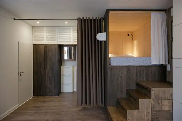 Планировка квартиры 35 м2 от Studio Bazi- шторы