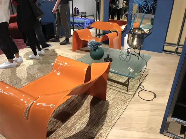 Fiam Italy Cini Boeri Orange Ghost Chair