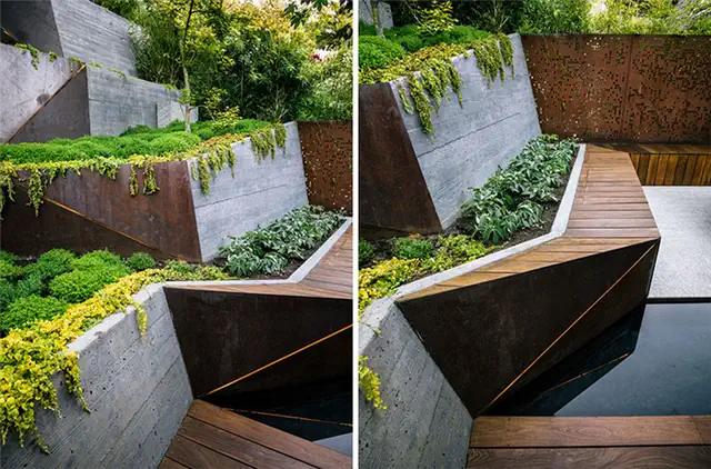Современный городской сад в доме Californa от Mary Barensfeld Architecture - поливочная стека