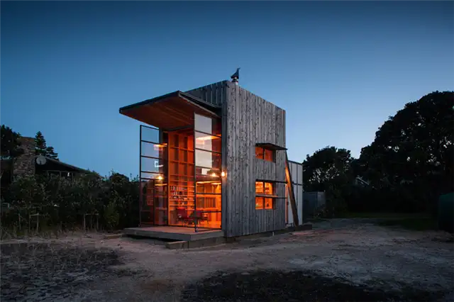Crosson Clarke Carnachan Architects Деревянный дом ночью