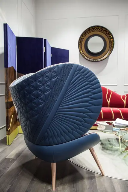 Acoma Armchair Design в синем цвете с красивым дизайном