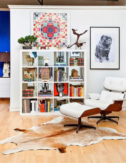 Эклектичный аксессуарный стеллаж ikea Expedit