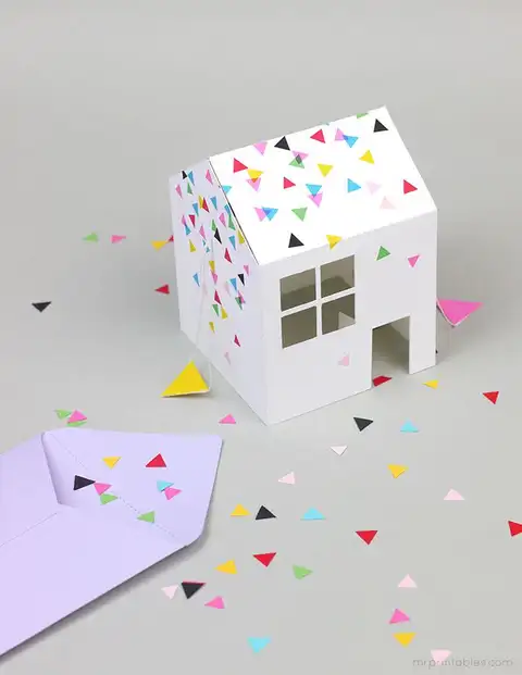 Печатные приглашения на вечеринку в стиле pop up house