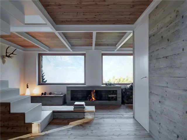 Камин и гостиная Casa Vi in Sondrio