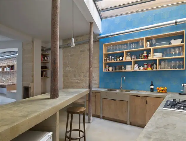 paris-loft-renovation-kitchen-blue-wall